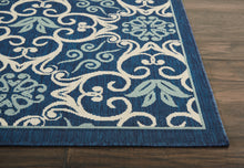 Load image into Gallery viewer, Nourison Caribbean CRB02 Navy Blue and White 5&#39; Square Area Rug CRB02 Navy
