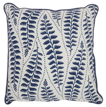 Load image into Gallery viewer, Mina Victory Life Styles Printed Leaves Blue Throw Pillow RC792 18&quot; x 18&quot;
