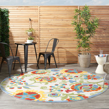 Load image into Gallery viewer, Nourison Aloha 8&#39; Round Area Rug ALH17 Ivory/Multi
