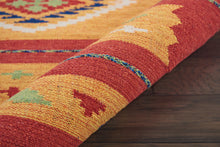 Load image into Gallery viewer, Nourison Baja BAJ02 Yellow and Red 7&#39;x10&#39; Large Flat Weave Rug BAJ02 Yellow/Red
