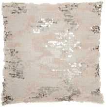Load image into Gallery viewer, Mina Victory Sofia Faux Fur Sequins Beige Throw Pillow VV212 20&quot;X20&quot;
