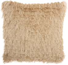 Load image into Gallery viewer, Mina Victory Shag Braided Shag Beige Throw Pillow DC122 20&quot;X20&quot;
