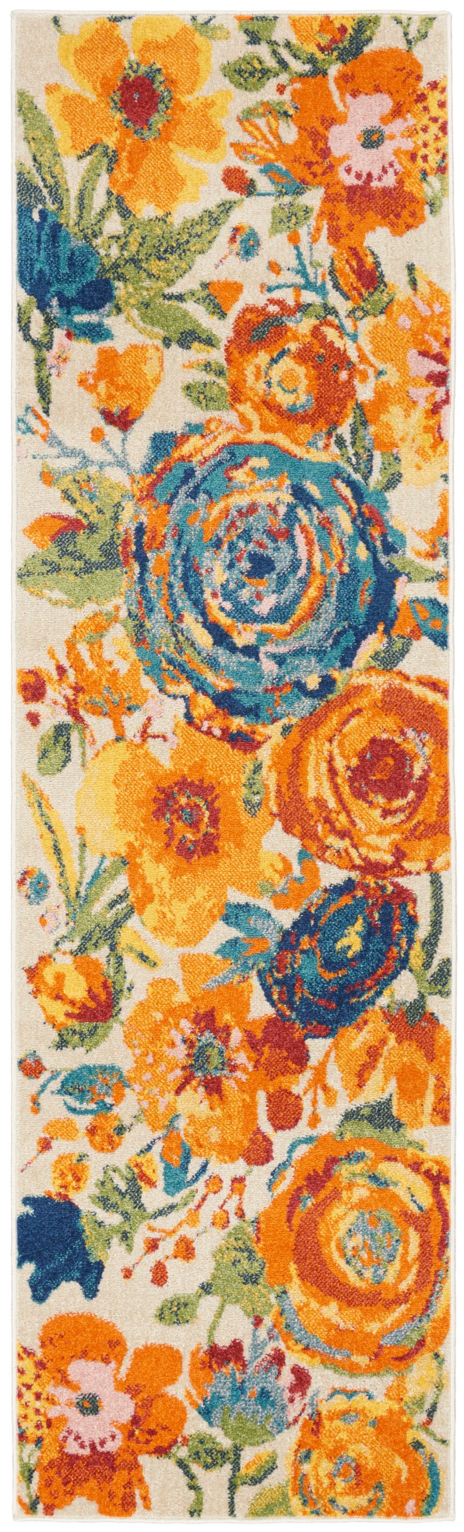 Nourison Allur 8' Runner Ivory Multicolor Area Rug ALR07 Ivory Multicolor