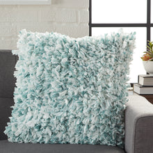 Load image into Gallery viewer, Mina Victory Shag Sprinkle Cut Chindi Celadon Throw Pillow DL860 17&quot; x 17&quot;
