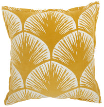 Load image into Gallery viewer, Mina Victory Life Styles Velvet Scallops Yellow Throw Pillow AZ009 18&quot; x 18&quot;
