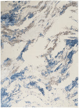 Load image into Gallery viewer, Nourison Silky Textures 9&#39; x 13&#39; Area Rug SLY03 Blue/Ivory/Grey
