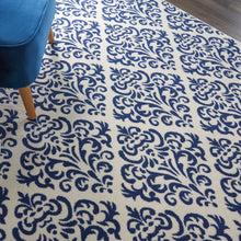 Load image into Gallery viewer, Nourison Grafix GRF06 Navy Blue and White 6&#39;x9&#39; Area Rug GRF06 White/Blue
