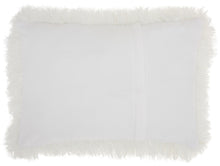 Load image into Gallery viewer, Mina Victory Yarn Shimmer White Shag Throw Pillow TL004 14&quot;X20&quot;
