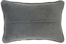 Load image into Gallery viewer, Mina Victory Sofia Quilted Swarovski Dark Grey Throw Pillow YS104 14&quot;X20&quot;
