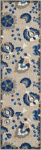 Load image into Gallery viewer, Nourison Aloha 10&#39; Runner Blue Patio Area Rug ALH17 Natural/Blue
