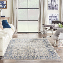 Load image into Gallery viewer, kathy ireland Home Malta MAI04 Blue and Ivory 5&#39;x8&#39; Area Rug MAI04 Ivory/Blue
