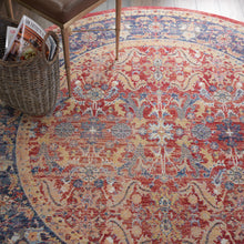 Load image into Gallery viewer, Nourison Ankara Global ANR02 Red and Blue Multicolor 6&#39; Round Persian Area Rug ANR02 Red

