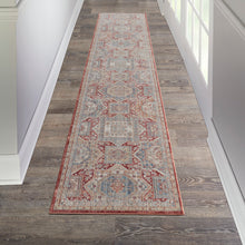 Load image into Gallery viewer, Nourison Homestead 8&#39; Runner Traditional Area Rug HMS02 Blue/Brick
