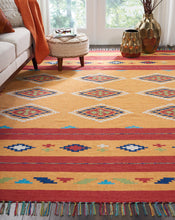 Load image into Gallery viewer, Nourison Baja BAJ02 Yellow and Red 8&#39;x10&#39; Large Flat Weave Rug BAJ02 Yellow/Red
