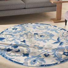 Load image into Gallery viewer, Nourison Aloha 5&#39; Round Area Rug ALH17 Blue/Grey
