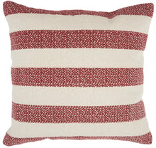 Load image into Gallery viewer, Mina Victory Life Styles Printed Stripes Red Throw Pillow DL508 20&quot; x 20&quot;
