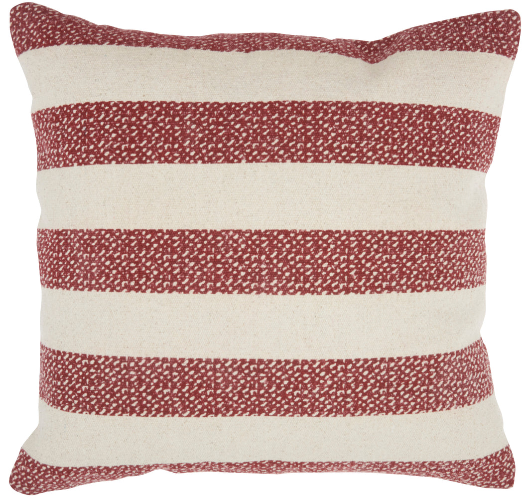Mina Victory Life Styles Printed Stripes Red Throw Pillow DL508 20