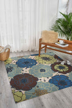 Load image into Gallery viewer, Nourison Home &amp; Garden RS021 Blue 5&#39; Square Area Rug RS021 Light Blue
