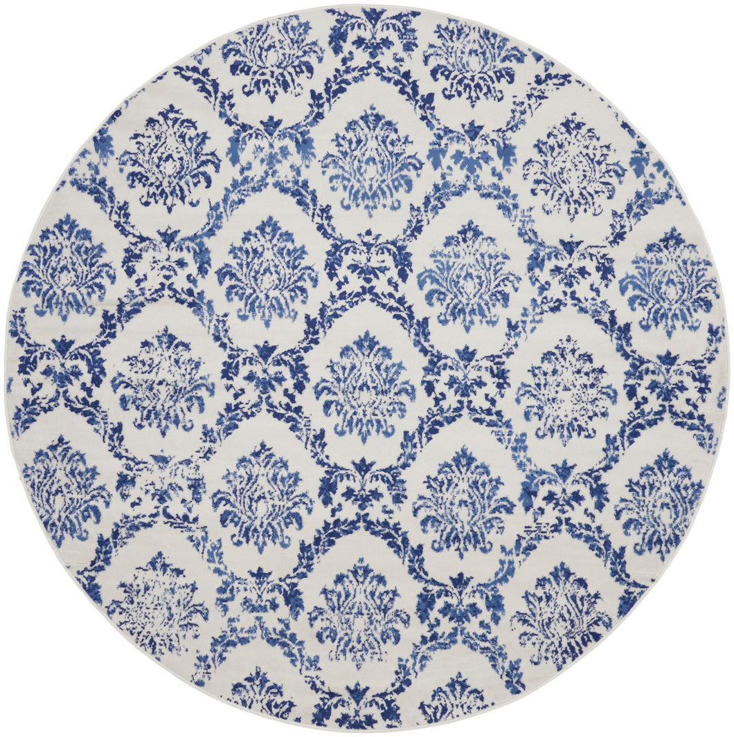 Nourison Whimsicle 8' Round Area Rug WHS01 Ivory Navy