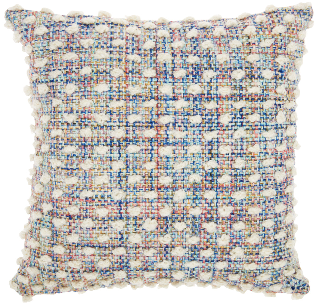 Mina Victory Indoor/Outdoor Woven Loop Dots Multicolor Throw Pillow IH118 18