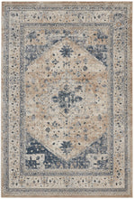 Load image into Gallery viewer, kathy ireland Home Malta MAI02 Beige and Blue 4&#39;x6&#39; Area Rug MAI02 Beige/Blue
