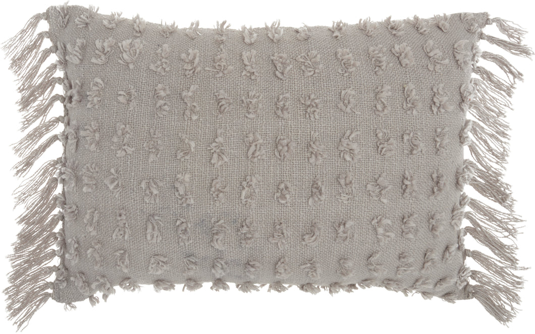 Mina Victory Life Styles Cut Fray Texture Khaki Throw Pillow GT037 14