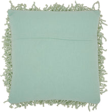 Load image into Gallery viewer, Mina Victory Skinny Fugga Shag Seafoam Throw Pillow DC105 - Throw 20&quot; x 20&quot;
