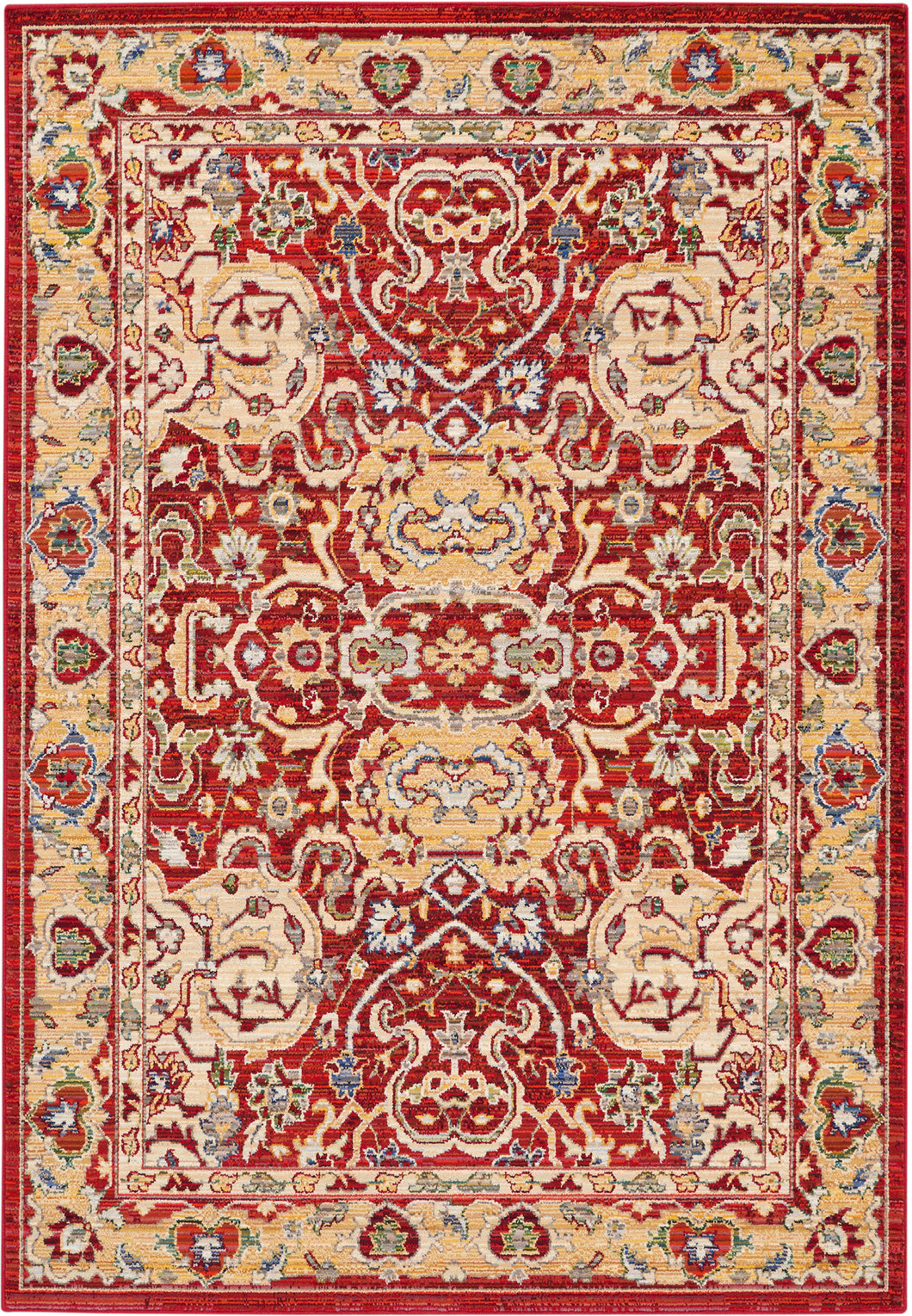 Nourison Majestic 6'x8' Red and Gold Persian Area Rug MST04 Red