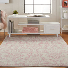 Load image into Gallery viewer, Nourison Jubilant JUB09 White and Pink 6&#39;x9&#39; Farmhouse Area Rug JUB09 Ivory/Pink
