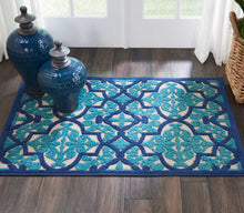 Load image into Gallery viewer, Nourison Aloha ALH14 Dark Blue and Ivory 3&#39;x4&#39; Indoor-outdoor Area Rug ALH14 Navy
