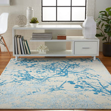 Load image into Gallery viewer, Nourison Jubilant JUB12 White and Blue 5&#39;x7&#39; Contemporary Area Rug JUB12 Ivory/Blue
