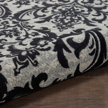 Load image into Gallery viewer, Nourison Damask DAS02 Black and White 8&#39;x10&#39; Large Flat Rug DAS02 Black/White
