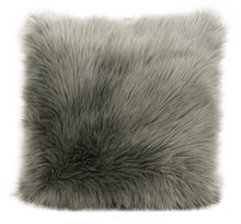 Load image into Gallery viewer, Mina Victory Fur Remen Poly Faux Fur Silver/Grey Throw Pillow FL101 22&quot; x 22&quot;
