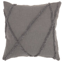 Load image into Gallery viewer, Mina Victory Life Styles Distressed Diamond Grey Throw Pillow SH018 24&quot; X 24&quot;
