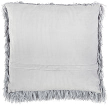 Load image into Gallery viewer, Mina Victory Shag Soft Ribbon Shag Lt Grey Throw Pillow TL048 20&quot;X20&quot;
