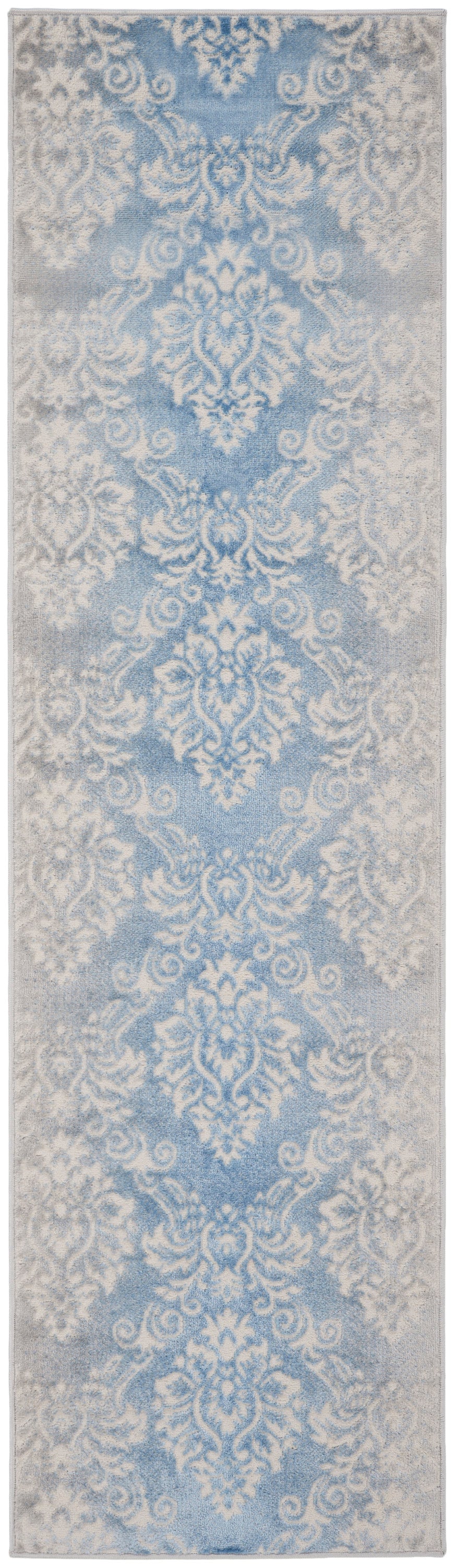 Nourison Elation 8' Runner Area Rug ETN03 Ivory Blue