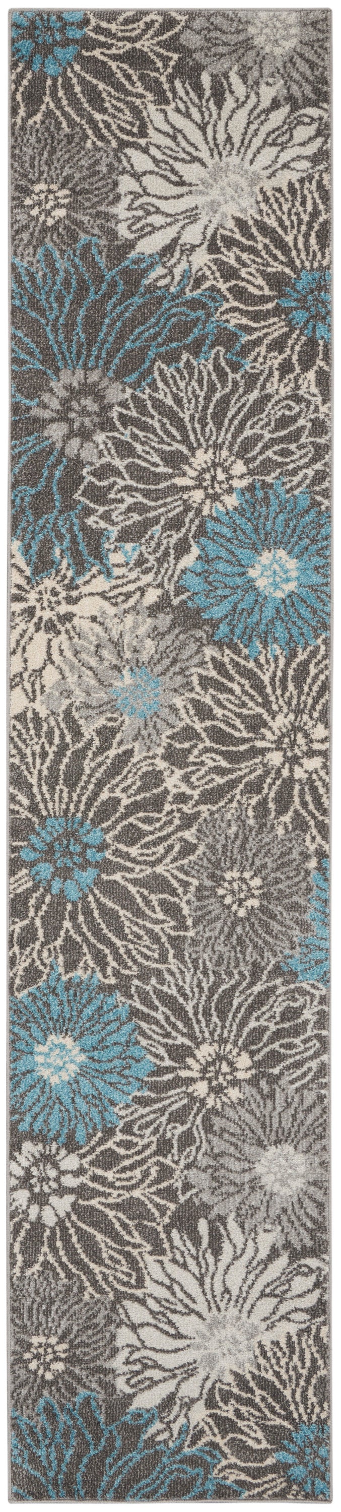 Nourison Passion 10' Runner Area Rug PSN17 Charcoal/Blue