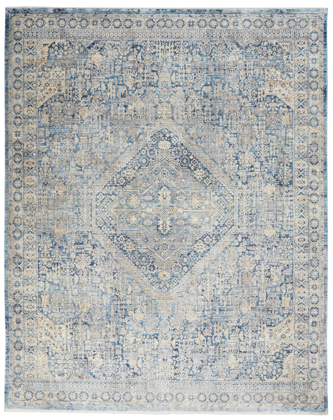 Nourison Lustrous Weave 10' x 13' Area Rug LUW02 Blue/Ivory