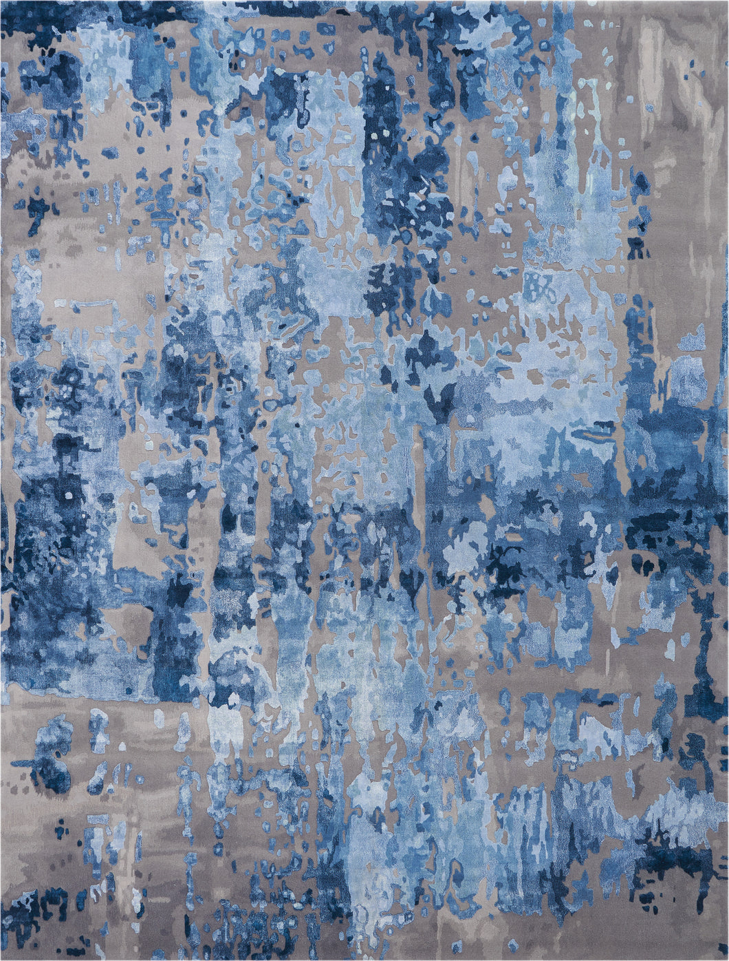 Nourison Prismatic 10'x14' Blue Flame Painterly Area Rug PRS10 Blue/Grey