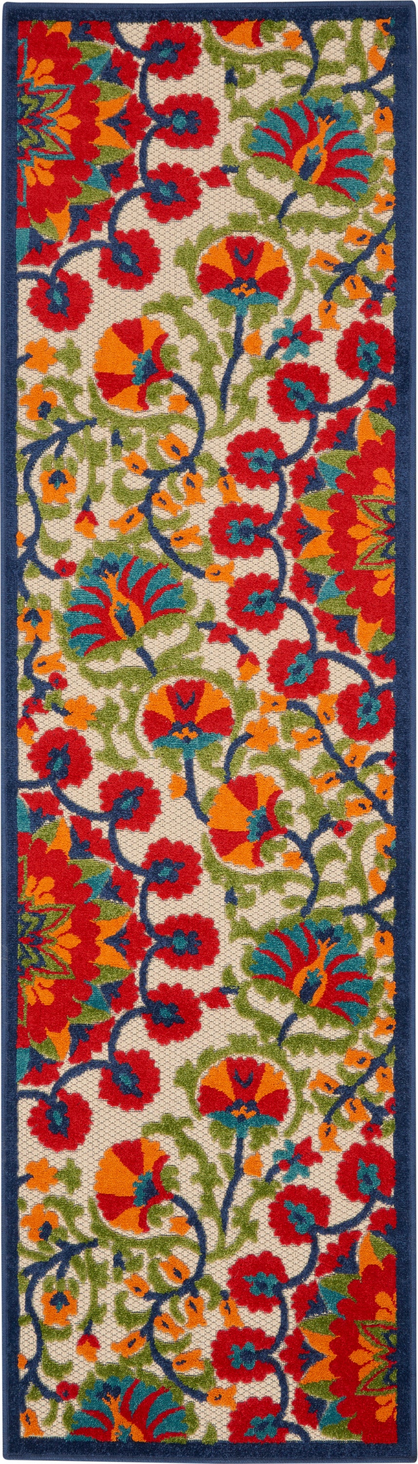 Nourison Aloha 6' Runner Area Rug ALH20 Red/Multi
