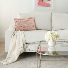 Load image into Gallery viewer, Mina Victory Life Styles Woven Stripes Blush Throw Pillow DC827 14&quot;X20&quot;
