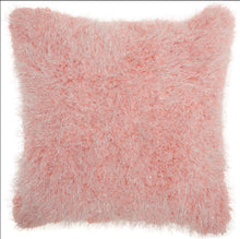 Load image into Gallery viewer, Mina Victory Shag Candy Lurex Shag Rose Throw Pillow WE403 20&quot; x 20&quot;
