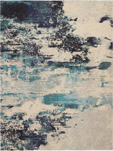 Load image into Gallery viewer, Nourison Celestial CES02 Blue and White 8&#39;x11&#39; Oversized Rug CES02 Ivory/Teal Blue

