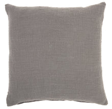 Load image into Gallery viewer, Mina Victory Life Styles Solid Woven Cotton Grey Throw Pillow SH021 18&quot;X18&quot;
