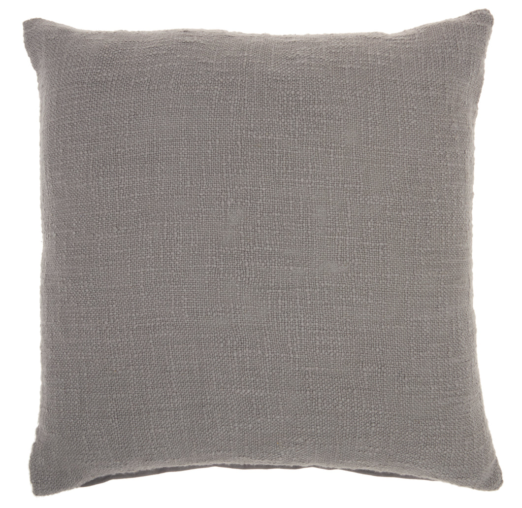 Mina Victory Life Styles Solid Woven Cotton Grey Throw Pillow SH021 18