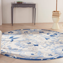Load image into Gallery viewer, Nourison Aloha 8&#39; Round Area Rug ALH17 Blue/Grey

