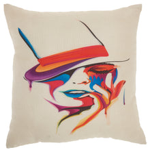 Load image into Gallery viewer, Mina Victory Life Styles Modern Art Face Multicolor Throw Pillow DL880 18&quot; x 18&quot;
