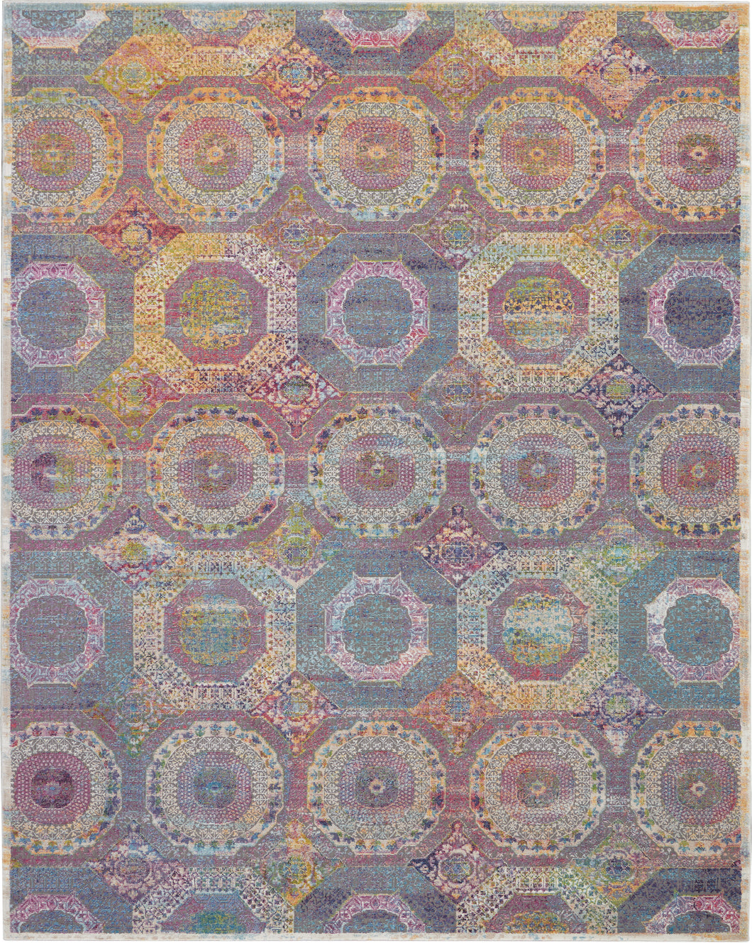Nourison Ankara Global ANR05 Multicolor 8'x10' Large Low-pile Rug ANR05 Multicolor