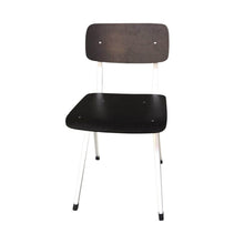 Load image into Gallery viewer, Wood and Metal Dining Chair - Rika Chair - Black Seat/Back &amp; White Frame
