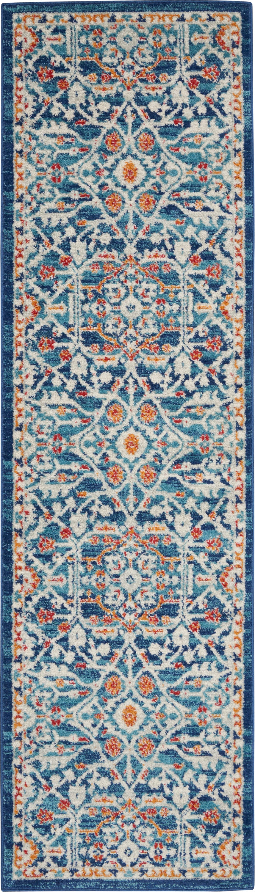 Nourison Passion 8' Runner Area Rug PSN28 Blue/Multicolor